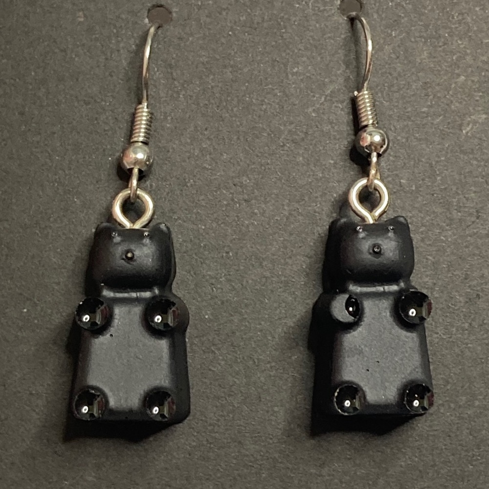Black gummy bear earrings